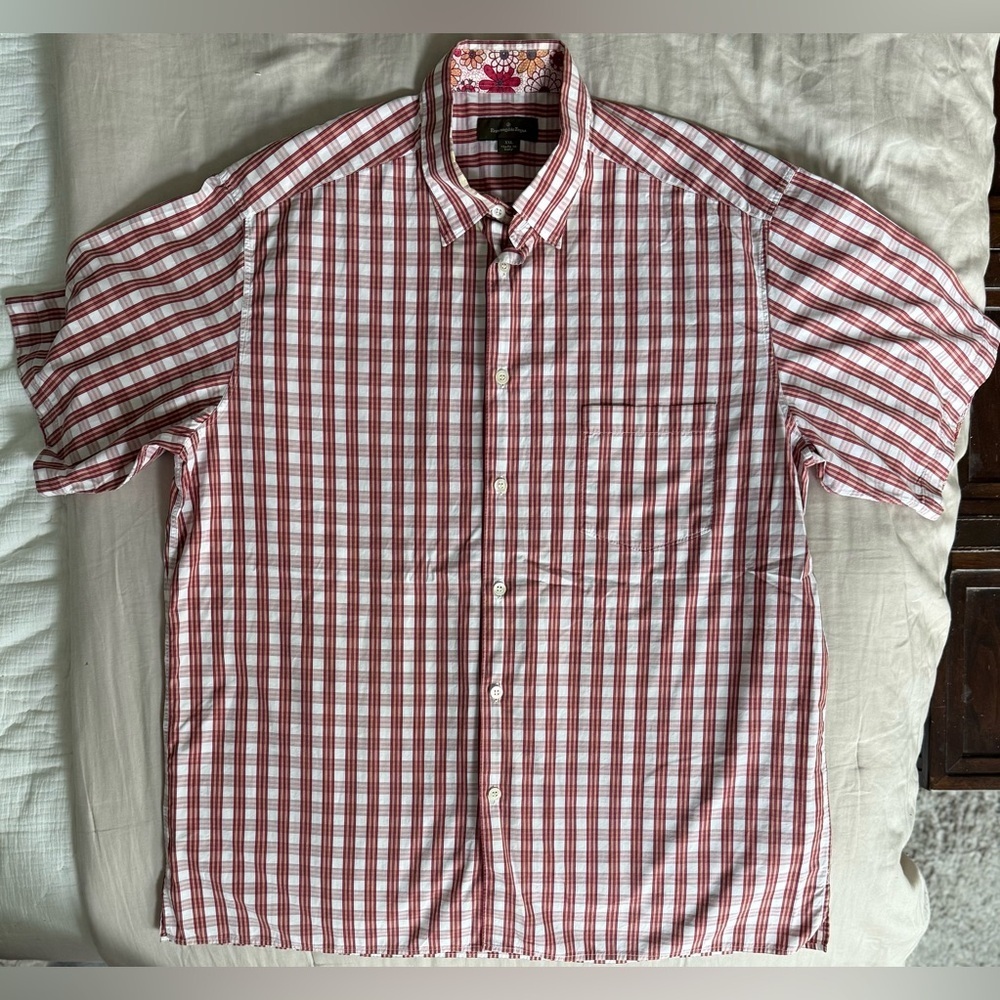 ✨ Ermenegildo Zegna Made in Italy Plaid Short Sleeve Shirt XXL 🇮🇹